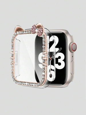 Bks Cartoon Cat Glitter Case for Apple Watch SE/8/7/6/5/4/3/2/1, 40/41/44/45mm, Shock-Proof Diamond Design, Sensitive Touch Bks Cartoon Cat Glitter Case for Apple Watch SE/8/7/6/5/4/3/2/1, 40/41/44/45mm, Shock-Proof Diamond Design, Sensitive Touch