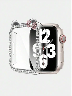 Bks Cartoon Cat Glitter Case for Apple Watch SE/8/7/6/5/4/3/2/1, 40/41/44/45mm, Shock-Proof Diamond Design, Sensitive Touch Bks Cartoon Cat Glitter Case for Apple Watch SE/8/7/6/5/4/3/2/1, 40/41/44/45mm, Shock-Proof Diamond Design, Sensitive Touch