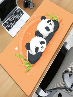 Bks Large Cute Panda Mouse Pad & Desk Mat - Non-Slip Rubber Base, Soft Surface, Cute Panda Design (Black, White, Pink), Suitable For PC Gaming, Office Computers, Room Use Bks Large Cute Panda Mouse Pad & Desk Mat - Non-Slip Rubber Base, Soft Surface, Cute Panda Design (Black, White, Pink), Suitable For PC Gaming, Office Computers, Room Use