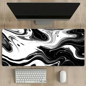 Bks Large Mouse Pad With Black And White Fluid Art, Keyboard Mat Featuring A Stylish Geometric Design - Rubber Non-Slip Backing, Washable - PC Keyboard Desk Mat, Perfect For Gamers, Office Use, And Do Bks Large Mouse Pad With Black And White Fluid Art, Keyboard Mat Featuring A Stylish Geometric Design - Rubber Non-Slip Backing, Washable - PC Keyboard Desk Mat, Perfect For Gamers, Office Use, And Do