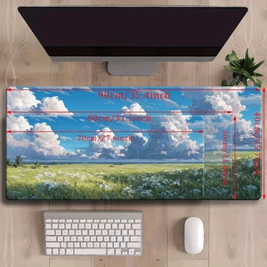 Bks Large Mouse Pad Desk Mat Floral Cloudscape Pattern Non-Slip Rubber Base for PC Laptop Gaming Office Bks Large Mouse Pad Desk Mat Floral Cloudscape Pattern Non-Slip Rubber Base for PC Laptop Gaming Office