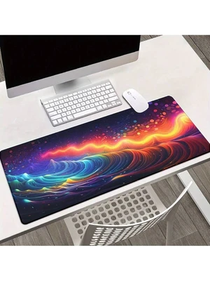 Bks Abstract Neon Wave Mouse Pad, Non-Slip Rubber Desk Mat, Waterproof Gaming Accessory for PC Laptop Home Office Bks Abstract Neon Wave Mouse Pad, Non-Slip Rubber Desk Mat, Waterproof Gaming Accessory for PC Laptop Home Office