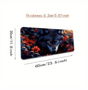 Bks Extra Large Gaming Mouse Pad With Wolf Floral Design Non-Slip Durable Stitched Edges High-Density Rubber Base For Smooth Surface And Precise Tracking Ideal For Home Office PC Accessories Gamers Bks Extra Large Gaming Mouse Pad With Wolf Floral Design Non-Slip Durable Stitched Edges High-Density Rubber Base For Smooth Surface And Precise Tracking Ideal For Home Office PC Accessories Gamers
