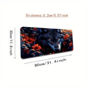 Bks Extra Large Gaming Mouse Pad With Wolf Floral Design Non-Slip Durable Stitched Edges High-Density Rubber Base For Smooth Surface And Precise Tracking Ideal For Home Office PC Accessories Gamers Bks Extra Large Gaming Mouse Pad With Wolf Floral Design Non-Slip Durable Stitched Edges High-Density Rubber Base For Smooth Surface And Precise Tracking Ideal For Home Office PC Accessories Gamers