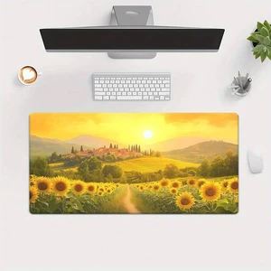 Bks Large Desk Mat Mouse Pad Non-Slip Gaming Office Aesthetic Sunflower Print Stitched Edge Rubber Base for Computer Laptop Bks Large Desk Mat Mouse Pad Non-Slip Gaming Office Aesthetic Sunflower Print Stitched Edge Rubber Base for Computer Laptop