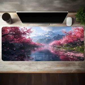 Bks Large Gaming Mouse Pad, Pink Cherry Blossom Design, Anti-Slip Rubber Base, Keyboard-Friendly Surface for PC Laptop Office Home Bks Large Gaming Mouse Pad, Pink Cherry Blossom Design, Anti-Slip Rubber Base, Keyboard-Friendly Surface for PC Laptop Office Home