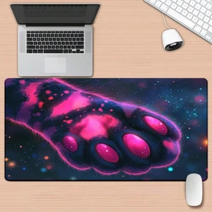 Bks Large Pink Purple Paw In Space Mousepad Anti-Slip Rubber Desk Mat For Gamers PC Office Cosmic Design Bks Large Pink Purple Paw In Space Mousepad Anti-Slip Rubber Desk Mat For Gamers PC Office Cosmic Design