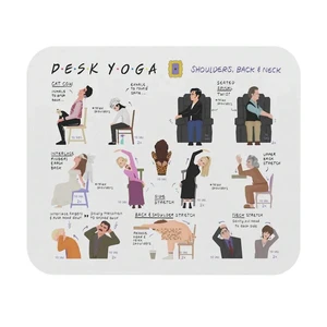 Bks Desk Yoga Mouse Pad Shoulders Back Neck White Friends Edition Bks Desk Yoga Mouse Pad Shoulders Back Neck White Friends Edition