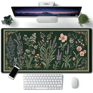 Bks Plant & Floral Pattern Desk Mat: Vintage Mushroom Design Mouse Pad, Gaming & Office Accessory, Non-Slip Base And Stitched Edge Keyboard & Mouse Pad, Computer Desk Mat Bks Plant & Floral Pattern Desk Mat: Vintage Mushroom Design Mouse Pad, Gaming & Office Accessory, Non-Slip Base And Stitched Edge Keyboard & Mouse Pad, Computer Desk Mat