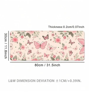 Bks Extra Large Butterfly Mouse Pad Gaming Desk Mat Big Keyboard Pad Washable Non-Slip Rubber Bottom Stitched Edge Pink Bks Extra Large Butterfly Mouse Pad Gaming Desk Mat Big Keyboard Pad Washable Non-Slip Rubber Bottom Stitched Edge Pink