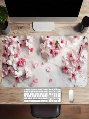 Bks Large Floral Cherry Blossom Mouse Pad Non-Slip Rubber Base Waterproof Desk Mat for Office Gaming Home Study Bks Large Floral Cherry Blossom Mouse Pad Non-Slip Rubber Base Waterproof Desk Mat for Office Gaming Home Study