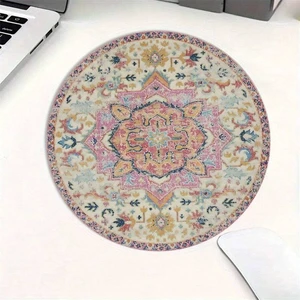 Bks Bohemian Pattern Circular Mouse Pad - Non Slip Rubber Base, Compact 7.87 Inch Diameter - Perfect For Daily Office Use Bks Bohemian Pattern Circular Mouse Pad - Non Slip Rubber Base, Compact 7.87 Inch Diameter - Perfect For Daily Office Use