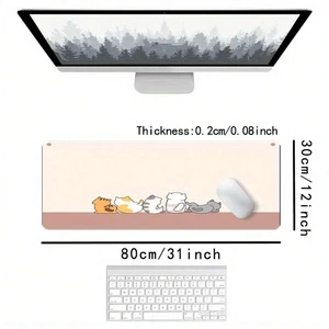 Bks Large Anime Cat Mouse Pad Extended Desk Mat Pastel Colors Non-Slip Rubber Base for Gaming Laptop Keyboard Office Home Decor Bks Large Anime Cat Mouse Pad Extended Desk Mat Pastel Colors Non-Slip Rubber Base for Gaming Laptop Keyboard Office Home Decor