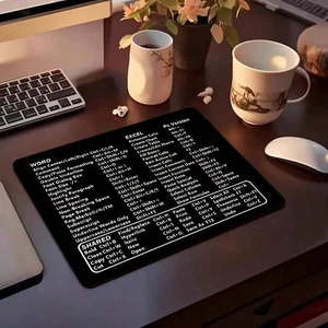 Bks Office Shortcut Key Mouse Pad, Non-Slip Rubber Base with Word Excel Cheat Sheet, Thickened Locked Edge Mat for Home Office Productivity Bks Office Shortcut Key Mouse Pad, Non-Slip Rubber Base with Word Excel Cheat Sheet, Thickened Locked Edge Mat for Home Office Productivity