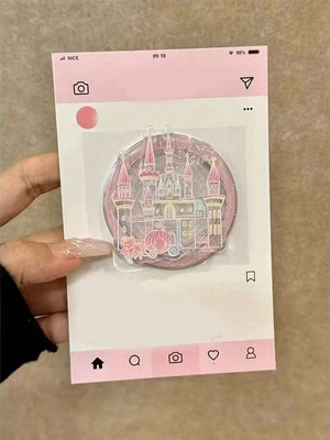 Bks Pink Castle-Shaped Magnetic Retractable Phone Holder, Girlish Style Gift for Women, Travel Essential Phone Accessory Bks Pink Castle-Shaped Magnetic Retractable Phone Holder, Girlish Style Gift for Women, Travel Essential Phone Accessory