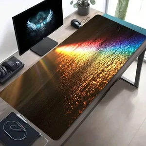 Bks Large PU Leather Gaming Mouse Pad with Rainbow Ground Art Pattern, Waterproof Non-Slip Extended Desk Mat for Laptop Keyboard and Office Computer Desktop Accessories Bks Large PU Leather Gaming Mouse Pad with Rainbow Ground Art Pattern, Waterproof Non-Slip Extended Desk Mat for Laptop Keyboard and Office Computer Desktop Accessories