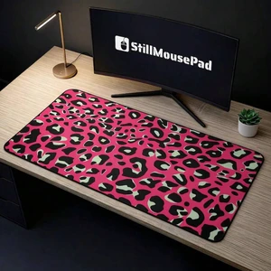 Bks Pink Leopard Desk Mat XL, Bold Animal Print Mouse Pad, Aesthetic Gaming Desk Mat, Cute Girly Desk Setup, Large Mousepad Bks Pink Leopard Desk Mat XL, Bold Animal Print Mouse Pad, Aesthetic Gaming Desk Mat, Cute Girly Desk Setup, Large Mousepad
