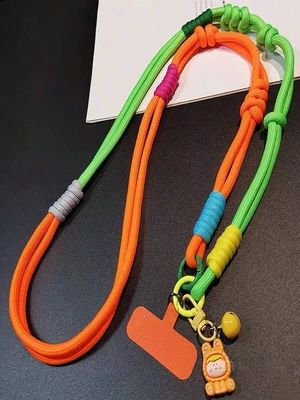 Bks 2pcs Dopamine Color Block Woven Crossbody Phone Lanyard with Hat Shaped Coin Purse, Adjustable Anti-Loss Shoulder Strap for Girls Travel Shopping Bks 2pcs Dopamine Color Block Woven Crossbody Phone Lanyard with Hat Shaped Coin Purse, Adjustable Anti-Loss Shoulder Strap for Girls Travel Shopping