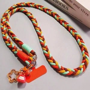 Bks 2pcs Dopamine Color Block Woven Crossbody Phone Lanyard with Hat Shaped Coin Purse, Adjustable Anti-Loss Shoulder Strap for Girls Travel Shopping Bks 2pcs Dopamine Color Block Woven Crossbody Phone Lanyard with Hat Shaped Coin Purse, Adjustable Anti-Loss Shoulder Strap for Girls Travel Shopping