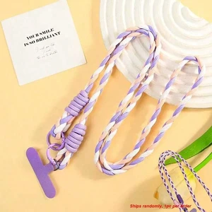 Bks 2pcs Dopamine Color Block Woven Crossbody Phone Lanyard with Hat Shaped Coin Purse, Adjustable Anti-Loss Shoulder Strap for Girls Travel Shopping Bks 2pcs Dopamine Color Block Woven Crossbody Phone Lanyard with Hat Shaped Coin Purse, Adjustable Anti-Loss Shoulder Strap for Girls Travel Shopping