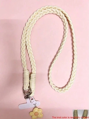 Bks Phone Lanyard with Cartoon Pendant, Color Block Knotted Braided Wrist Strap, Universal Smartphone Keychain for Travel and Daily Use Bks Phone Lanyard with Cartoon Pendant, Color Block Knotted Braided Wrist Strap, Universal Smartphone Keychain for Travel and Daily Use