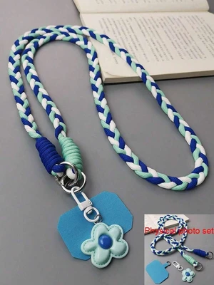 Bks 2pcs Dopamine Color Block Woven Crossbody Phone Lanyard with Hat Shaped Coin Purse, Adjustable Anti-Loss Shoulder Strap for Girls Travel Shopping Bks 2pcs Dopamine Color Block Woven Crossbody Phone Lanyard with Hat Shaped Coin Purse, Adjustable Anti-Loss Shoulder Strap for Girls Travel Shopping