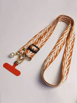 Bks Fabric Embroidered Phone Lanyard, Adjustable Crossbody Strap, Charging Port Card Slot, Anti-Lost Anti-Theft For Women Bks Fabric Embroidered Phone Lanyard, Adjustable Crossbody Strap, Charging Port Card Slot, Anti-Lost Anti-Theft For Women