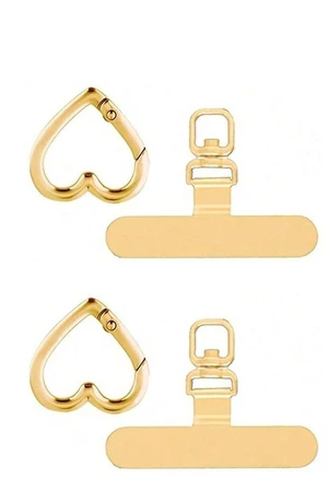 Bks 2-In-1 Rotating Stainless Steel Phone Lanyard Clip with Spring Ring Anti-Drop Finger Strap Universal Case Back Adhesive Holder
