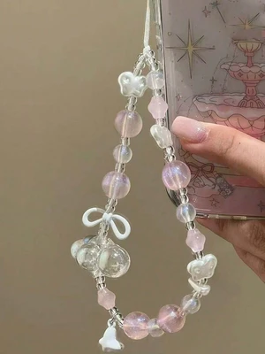 Bks Handmade Beaded Phone Charm Cloud Star Design Anti-Loss Lanyard for Apple iPhone Pro Bluetooth Earphone Case Travel Bag Keychain Bks Handmade Beaded Phone Charm Cloud Star Design Anti-Loss Lanyard for Apple iPhone Pro Bluetooth Earphone Case Travel Bag Keychain