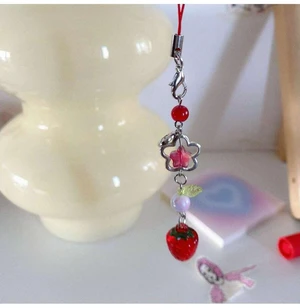 Bks Strawberry Phone Lanyard Pink Fruit Charm Heart Decor Gift For Mother Family Friends Birthday Holiday Phone Chain Accessory Bks Strawberry Phone Lanyard Pink Fruit Charm Heart Decor Gift For Mother Family Friends Birthday Holiday Phone Chain Accessory