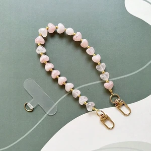 Bks Heart Shaped Phone Lanyard Faux Stone Acrylic Bead Bag Charm Compatible With Android And Most Smartphones For Birthday Gift Bks Heart Shaped Phone Lanyard Faux Stone Acrylic Bead Bag Charm Compatible With Android And Most Smartphones For Birthday Gift