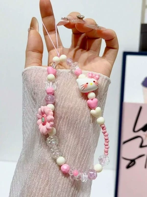 Bks Summer Beaded Phone Lanyard with Starfish Frangipani Pattern Anti-Loss Universal Wrist Strap Chain Bks Summer Beaded Phone Lanyard with Starfish Frangipani Pattern Anti-Loss Universal Wrist Strap Chain