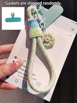 Bks Adjustable Wrist Strap Phone Lanyard With Locking Clasp Hands-Free Braided Cord Bell Pendant Charm Bks Adjustable Wrist Strap Phone Lanyard With Locking Clasp Hands-Free Braided Cord Bell Pendant Charm