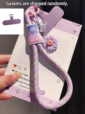 Bks Adjustable Wrist Strap Phone Lanyard With Locking Clasp Hands-Free Braided Cord Bell Pendant Charm Bks Adjustable Wrist Strap Phone Lanyard With Locking Clasp Hands-Free Braided Cord Bell Pendant Charm