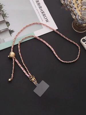 Bks Gun-Shaped Adjustable PU Leather Long Strap With Silver Chain Detachable Phone Lanyard Transparent Card Holder Gift Bks Gun-Shaped Adjustable PU Leather Long Strap With Silver Chain Detachable Phone Lanyard Transparent Card Holder Gift