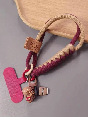 Bks Phone Lanyard Wrist Strap Colorblock Braided Cord Short Hanging Chain Durable Outdoor Use Bks Phone Lanyard Wrist Strap Colorblock Braided Cord Short Hanging Chain Durable Outdoor Use