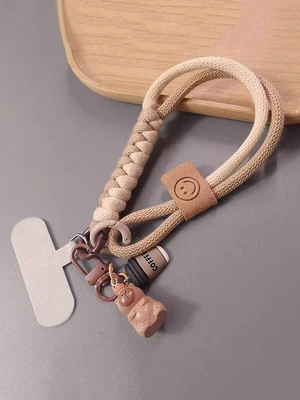 Bks Phone Lanyard Wrist Strap Colorblock Braided Cord Short Hanging Chain Durable Outdoor Use Bks Phone Lanyard Wrist Strap Colorblock Braided Cord Short Hanging Chain Durable Outdoor Use