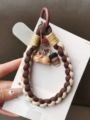 Bks Phone Lanyard Wrist Strap Colorblock Braided Cord Short Hanging Chain Durable Outdoor Use Bks Phone Lanyard Wrist Strap Colorblock Braided Cord Short Hanging Chain Durable Outdoor Use