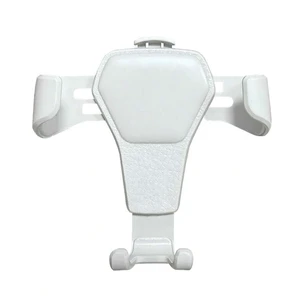 Bks White Leather Texture Car Phone Holder Gravity Air Vent Mount Anti-Drop Anti-Shake Universal Fit Bks White Leather Texture Car Phone Holder Gravity Air Vent Mount Anti-Drop Anti-Shake Universal Fit