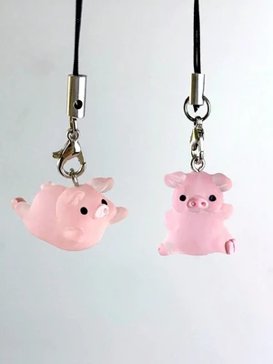 Bks 2pcs Pig Shaped Phone Lanyard Key Chain Holder for Phones Bags and Keys Gifts Lovely Suitable Bks 2pcs Pig Shaped Phone Lanyard Key Chain Holder for Phones Bags and Keys Gifts Lovely Suitable