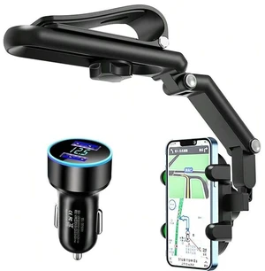 Bks Rotatable Retractable Car Phone Mount Holder Rearview Mirror Sun Visor Universal for iPhone Android Smartphones Bks Rotatable Retractable Car Phone Mount Holder Rearview Mirror Sun Visor Universal for iPhone Android Smartphones