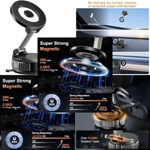 Bks Magnetic Car Phone Holder 360 Adjustable Vacuum Mount 80LBS Suction for iPhone 17 16 15 14 13 12 Dash Windshield Bks Magnetic Car Phone Holder 360 Adjustable Vacuum Mount 80LBS Suction for iPhone 17 16 15 14 13 12 Dash Windshield