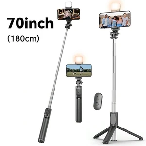 Bks 70 Inch Extendable Selfie Stick Tripod With Wireless Remote And LED Light Portable Phone Stand For Smartphones Bks 70 Inch Extendable Selfie Stick Tripod With Wireless Remote And LED Light Portable Phone Stand For Smartphones