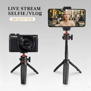 Bks Compact Selfie Stick Tripod With Handle Grip For Webcam Canon ZV-1 RX100 A6400 Cameras Portable Mini Vlogging Stand Adjustable Legs Bks Compact Selfie Stick Tripod With Handle Grip For Webcam Canon ZV-1 RX100 A6400 Cameras Portable Mini Vlogging Stand Adjustable Legs