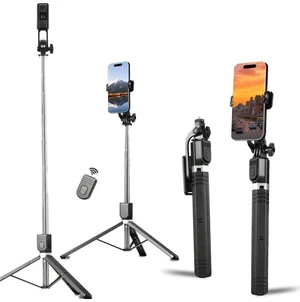 Bks 1700mm Portable Wireless Selfie Stick with Tripod Stand and Fill Light Compatible with iPhone Android Mobile Phones for Vlog Live Streaming Bks 1700mm Portable Wireless Selfie Stick with Tripod Stand and Fill Light Compatible with iPhone Android Mobile Phones for Vlog Live Streaming