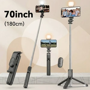 Bks 70 Inch Extendable Selfie Stick Tripod With Fill Light Wireless Remote Portable Stand For Android iPhone Bks 70 Inch Extendable Selfie Stick Tripod With Fill Light Wireless Remote Portable Stand For Android iPhone