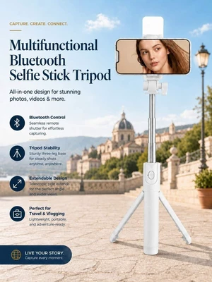 Bks Bluetooth Selfie Stick Tripod With Remote Control And Fill Light, Phone Holder Live Streaming Tripod, Universal Photography Travel Selfie Gadget Bks Bluetooth Selfie Stick Tripod With Remote Control And Fill Light, Phone Holder Live Streaming Tripod, Universal Photography Travel Selfie Gadget