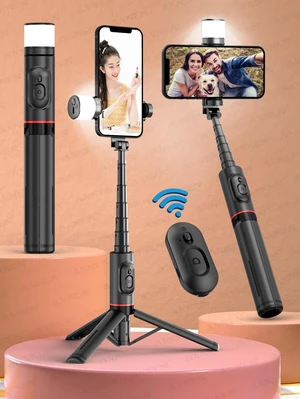 Bks Portable Selfie Stick Tripod with Arc Fill Light and Wireless Remote for Smartphones IPhone Bks Portable Selfie Stick Tripod with Arc Fill Light and Wireless Remote for Smartphones IPhone