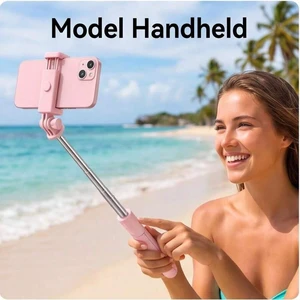 Bks Adjustable Pink Selfie Stick Tripod, 18.5cm Extended Pole, Hands-Free Live Streaming Stand For Vlog Bks Adjustable Pink Selfie Stick Tripod, 18.5cm Extended Pole, Hands-Free Live Streaming Stand For Vlog