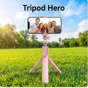 Bks Adjustable Selfie Stick Tripod, Pink Sturdy Structure, Hands-Free Live Streaming, Stable Stand For Home And Outdoor Use Bks Adjustable Selfie Stick Tripod, Pink Sturdy Structure, Hands-Free Live Streaming, Stable Stand For Home And Outdoor Use